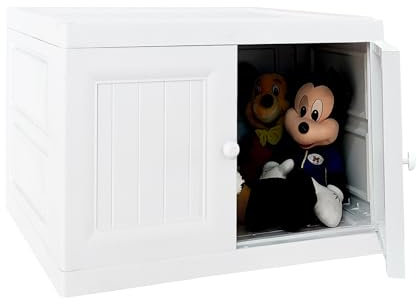 ABBAware Multi-Purpose Storage Unit, Bench, Storage Unit, Cupboard, Extra Large Compartment Cabinet, Wood Affect In White