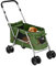 FENLAX Hundewagen Faltbar Grün Leinenstoff 100x49x96 cm Hundebuggy für Kleine Hunde Wagen für Katzen Katzenwagen für Draußen Wagen für Hunde Haustier-Buggy für Hunde und Andere Haustiere