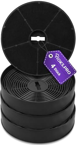 Viоks.pro SET 4x Dunstabzugshaube Filter Rund 170mmØ Ersatz für Oranier Aktivkohlefilter KSC 700 - Aktivkohlefilter Dunstabzugshaube Gorenje DKF2500 DKF500M / MAN Leo Mini Jupiter