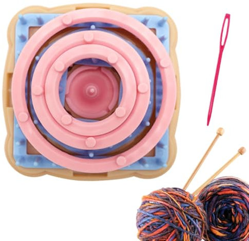 Blumen-Strickset, Blumenwebwerkzeug, Strickmaschine mit mehreren Mustern, Anleitung für Häkelformen, Anfänger-Strickwerkzeug, tragbares Strickwerkzeug zum Erstellen von runden und quadratischen