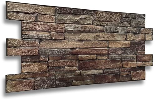I K H E MALARKA Paneles PVC 3D de 6 m², Aspecto Piedra, 15 Unidades, Revestimiento Pared, Techo, PVC, Azulejos, Imitación Piedra, 90 x 48 cm (CPVC02)