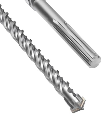 Punta SDS Max a doppia elica, con 4 taglienti in carburo di tungsteno, per trapano a percussione, ideale per calcestruzzo, pietra e pietra naturale, 22 x 600 mm