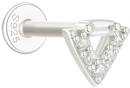 LiMinM Orecchini a Spirale Perforati con zirconi a Goccia d'Acqua da Donna in Oro con Padiglione Auricolare(Silver#12)