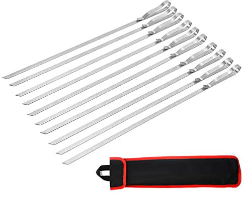 Kabob Spieße BBQ Grillspieß Edelstahl Metall Grillspieße BBQ Grillspieße Wiederverwendbarer Spießstab