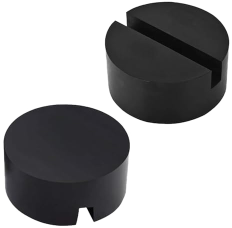 GisWell 2 Stück Wagenheber Gummiauflage, Gummiblock für Auto-Dämpfung, Universelle Gummiblock Hebebühne Wagenheber Auflage für Fahrzeugheber, Universal, Rund, Schwarz