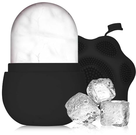 Rodillo de Hielo Facial, Molde de Hielo de Silicona, Herramienta Para el Cuidado de La Piel, Reduce los Poros, Compresa de Hielo, Reduce la Hinchazón, Mejora la Piel, Hermoso y Práctico (negro)