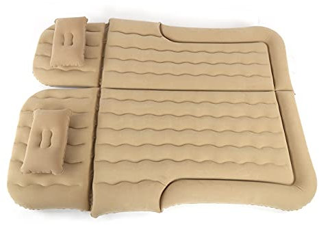 ZDETGU Camping -Luftmatratze, SUV Universal 12 -V -Luftpumpe, Ideal für das Reisen, Bequem mit Sicherheitsblöcken, Beige, Bestehend aus PVC -Flocken, Geeignet für Camping-,