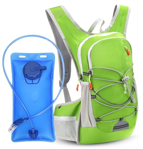 Gilet Hydratation Running Femme Homme,Sac à Dos d Hydratation,Sac à Dos Gilet Trail Léger et Respirant,Gilet Running avecBouteille d'eau de 2L,Sac à Dos Trail Réglable pour Marathon (Green, 20L)