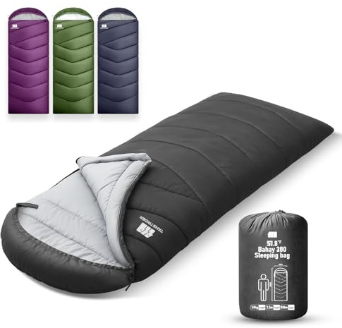 TANSTRIDER Sleeping Bags for Adults Cold Weather & Warm,Lightweight Sleeping Bag for Tall Kids Girls Boys with Compression Sack,Camping Essentials Gear, Hiking,Travel, Outdoor & Indoor