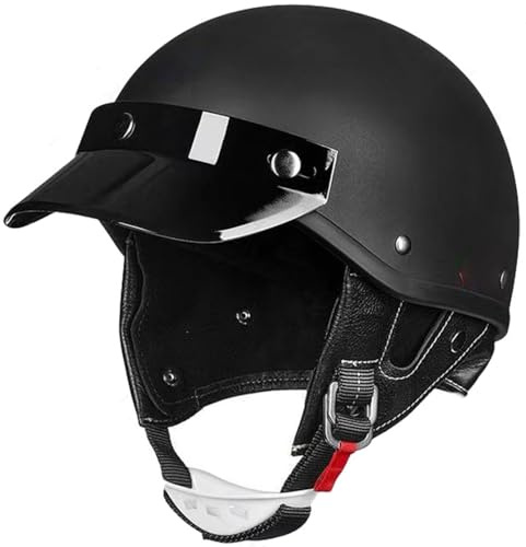 Casco Moto Adulto, Casco Semi Aperto Con Visiera. Casco Per Scooter, Casco Di Sicurezza Certificato DOT/ECE Caschi Cromwell Moto Caschi Motorino Vintage Cruiser Chopper Casco 3,XL