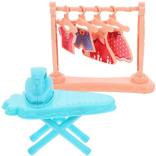 SEWACC 1 Ensemble Set de Décoration Miniature avec Fer à Repasser et Table à Repasser pour Maison de Poupées Accessoires de Mobilier Miniature pour Décoration de Maison et Photographie