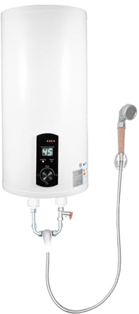 Chauffe-eau d'eau chaude - 35 L/50 L/60 L/80 l - Avec robinet et douchette - 2000 W IPX4 - Économie d'énergie - Maximum 75 °C - Montage mural - Prise G1/2 (blanc, 50 l)