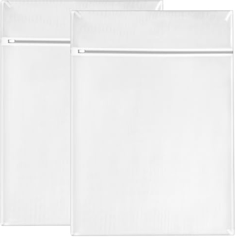 QWORK® 2 Pièces filet a linge, 80x60cm sacs à linge filet réutilisables avec fermeture éclair, pour pulls, manteaux & organisation de voyage