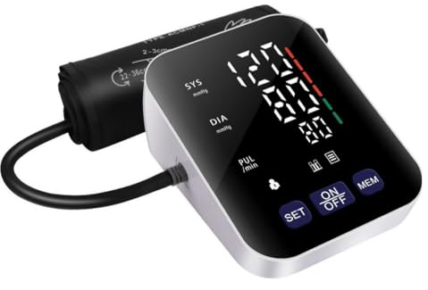 Blutdruckmessgerät V8 Ultra - Blutdruckmessgerät Oberarm mit Hochauflösender LED - Anzeige, geeignet für Oberarmumfänge 22-42 CM, Speicherung für 2 Benutzer, AA - Batterie