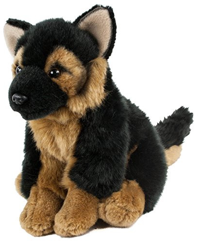 Teddys Rothenburg Kuscheltier Schäferhund sitzend 19 cm schwarz/braun Plüschschäferhund by Uni-Toys