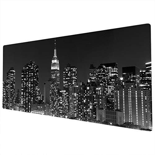 Large Mouse Mat | XXL Mouse Pad | Extended Mouse Pad | Desk Mat Large | Large Mouse Mat Gaming | Full Desk Mouse Mat | Gaming Mouse Pad Large | 900 x 400 Mouse Mat | Black New York City Skyline