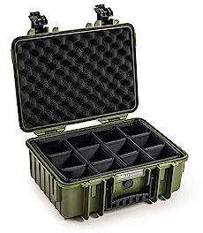 B&W International B&W Transportkoffer Outdoor - Typ 4000 Bronze-Grün - mit Variabler Facheinteilung - wasserdicht nach IP67 Zertifizierung, staubdicht, bruchsicher und unverwüstlich