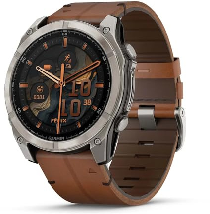 Garmin Fenix Leather and Silicone Strap Graphite Black 8-51 mm