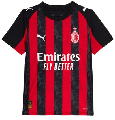 A.C. Milan - Gara Home Jersey, säsong 2025/2026, fotbollströja, officiell produkt, barn, 10 år