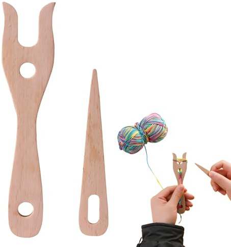 2 forchette da maglia per bambini, per maglieria, per bambini, forchetta per bambini, forchette in legno, cavallo a maglia.