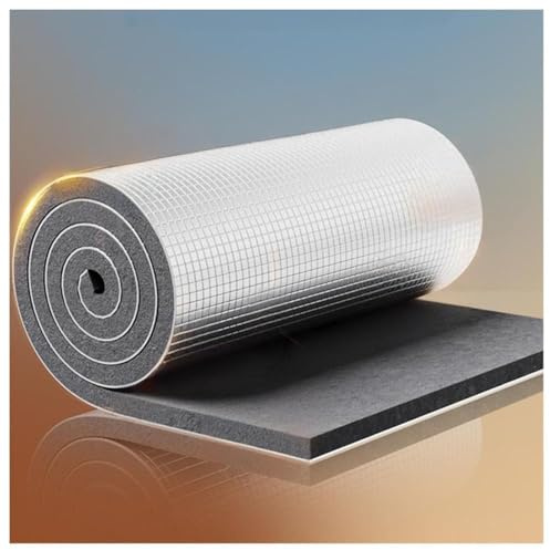 Isolante Termico Adesivo Foglio di Alluminio Schiuma,Pannelli Isolanti per Umidità Rotolo di Schiuma Autoadesiva,Protegge Freddo Caldo,per Radiatori,Pavimenti,Tetti,Pareti(10MM(THK),1*1m/3.2*3.2ft)