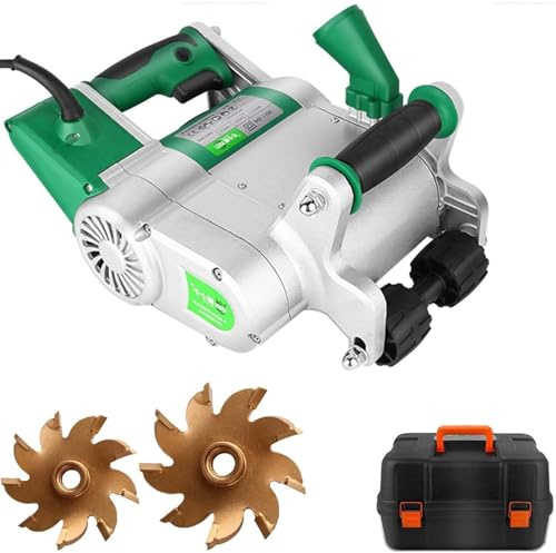 CUTANGELAR 1100 W Elektrisk Väggspårskärare, Utformad Som Ett Omfattande Betongskärningssystem. Har 25 Mm Och 35 Mm Blad För Golv- Och Väggspårning, För Byggprojekt.(Green)