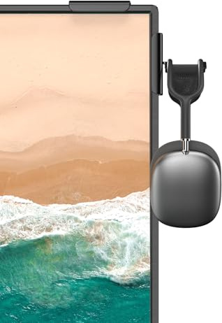 Ahonnpely Headphone Holder for Screen, Plastic Headphone Stand, Headset Stand Suitable for AirPods Max, Sony, Bose, Beats and More (black)