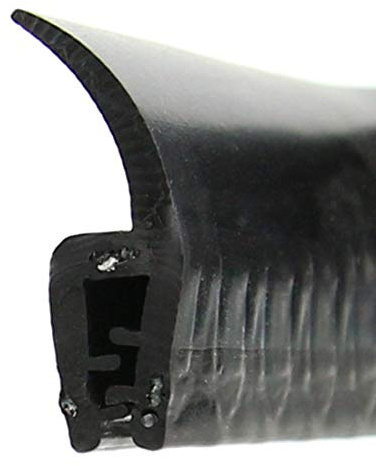 SMI-Dichtungsprofil DF4 für 1-3mm EPDM Vollgummi mit Stahleinlage selbstklemmend ohne Kleber - Kantenschutz mit Fahne oben Dichtung, Kantenschutzdichtprofil für Auto, Kofferraum (5 m)