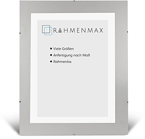 Rahmenloser Bildhalter nach Maß – 52x52cm – Acrylglas 1mm klar, bruchsicher – 2,5 mm weiße Rückwand – Maßanfertigung für Fotos, Poster & Urkunden