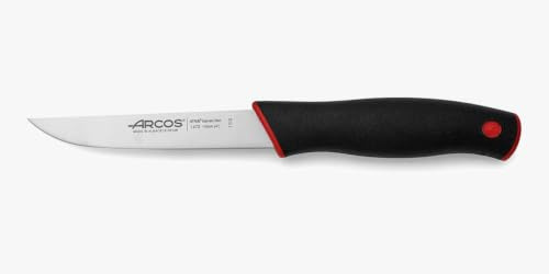 Arcos Dúo Cuchillo para Verduras Acero Inoxidable 110 mm | Mango bicolor. Serie Dúo. Color negro y rojo.