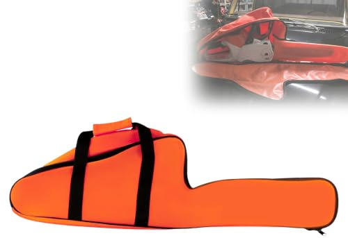 Poweka Chainsaw Bag Carrying Case Portable Protection Waterproof Holder Fit for Stihl Husqvarna 12''/14''/16'' Chainsaw Storage Bag (Orange)