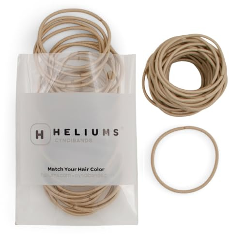 Heliums Haargummi für feines Haar, 2 mm, Sandblond, 4,5 cm, Standardgröße – 40 Stück