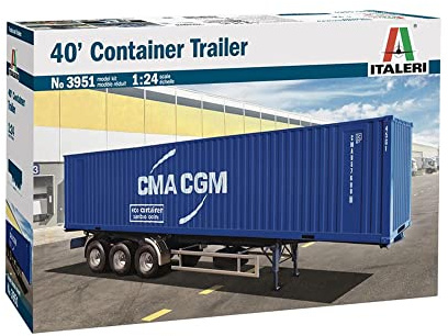 Italeri 1:24 Container Auflieger 40Ft, Modellbau, Bausatz, Standmodellbau, Basteln, Hobby, Kleben, Plastikbausatz, detailgetreu