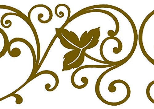 Dundee Deco MGAZB6003A - Carta da parati autoadesiva damascata con viti dorate, rotolo da 10 m x 10 cm