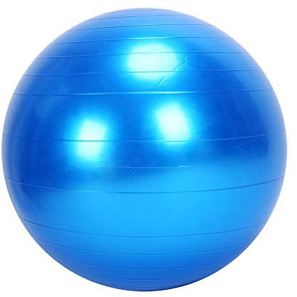 Großer Fitness-Gymnastikball Yoga-Balanceball, 75 cm Anti-Burst-Trainingsball mit extra dicker Taille, robuster rutschfester PVC-Yoga-Balanceball mit schneller Luftpumpe für das Heimgymnastikblau