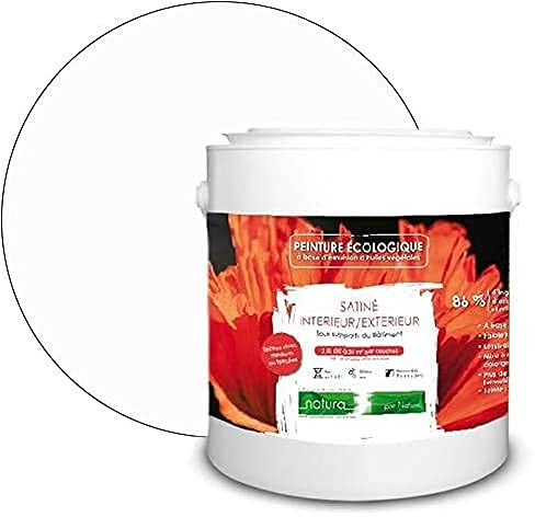 BOX DECO COULEURS Peinture murale blanc gardéna naturel écologique intérieur/extérieur satin Natura - 2,5L