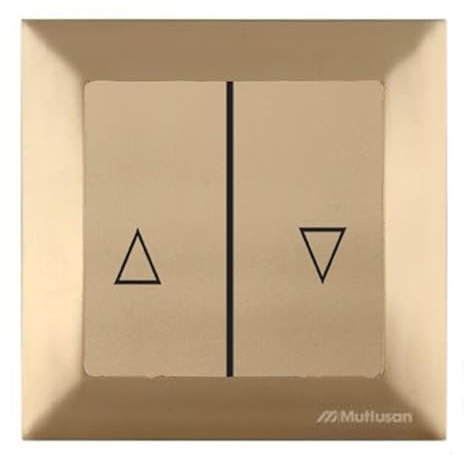 Mutlusan CANDELA Set: Jalousie/Markisen Schalter/Taster/Jalousietaster/Rolladentaster/Markisentaster mit Rahmen - Unterputz, Einbau - Gold, goldfarben, Messing, Bronze, Kupfer