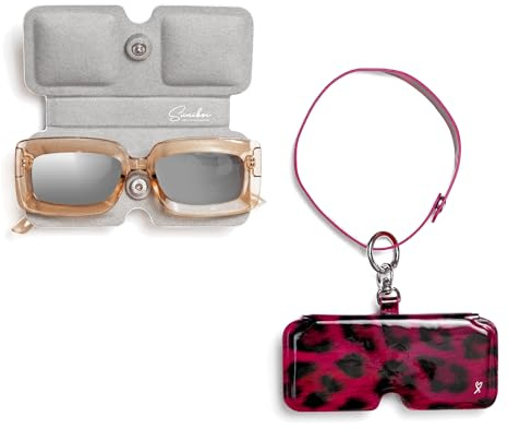 suniboi Brillenetui Damen, Herren - Brillentasche, weich, schmal - Brillenhülle - Brillenbeutel - Brillen Etuitasche - Sunglasses case Sonnenbrillen - mit Karabiner, zum anhängen