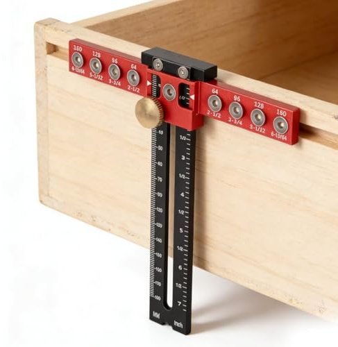 Schrank Hardware Jig, Einstellbare Locher Locator BohrfüHrung, Kabinett Punch Locator Horizontal Bohrschablone Bohrlehre Bohrhilfe Mit Bohrer Für Installation Türgriffe, Schubladegriff, Möbelbau