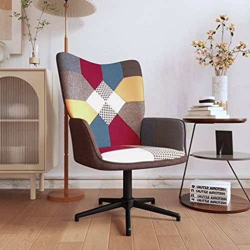 DYRJDJWIDHW Sessel,stillsessel,schaukelstuhl Wohnzimmer,Relaxsessel Patchwork Stoffpapasansessel,relaxliege,Rocking Chair,stillstuhl,