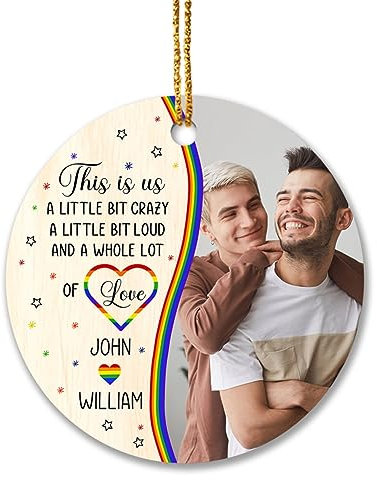 Christbaumschmuck Keramik Weihnachtsanhänger Anhänger Weihnachtsbaumschmuck Hängende Ornamente Weihnachtsdeko Personalisiertes Foto 2023, Das Sind Wir, EIN Bisschen Verrückt, EIN Bisschen Laut Und