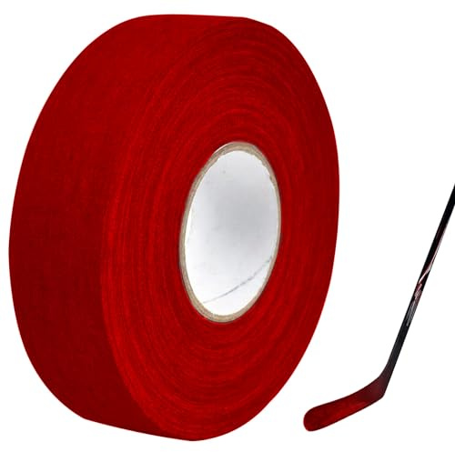Cimown Nastro per Bastone da Hockey,Nastro da Hockey,Nastro da Hockey Rosso,Nastro per Bastoni da Hockey,Nastro Antiscivolo per Bastoni da Golf, Tennis, Badminton e Hockey（2.5cm*25m）