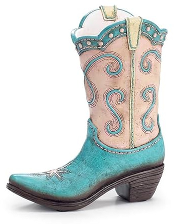 burton+BURTON Resin Cowgirl Boot Vase, 9.25-inch Height, Holiday Kitchen Accessories
