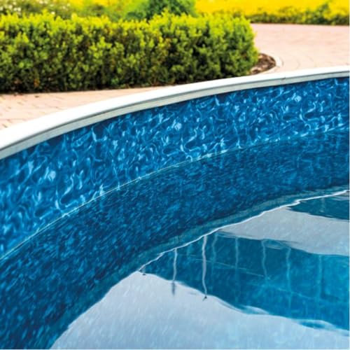 poolomio® Film intérieur de Piscine en marbre Bleu pour Piscine à paroi Ovale en Acier - 730 x 370 x 120 cm - 0,35 mm d'épaisseur - Housse intérieure de Piscine en PVC de qualité supérieure - Film de