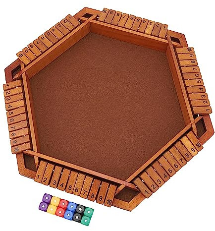 Pssopp Shut the Box Dice Game with Basswood Material, Versatile Family Entertainment for All Ages, Loved