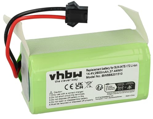 vhbw batería Compatible con Cecotec Conga Excellence 990, Excellence, 179 Robot Limpieza (2600 mAh, 14,8 V, Li-Ion)