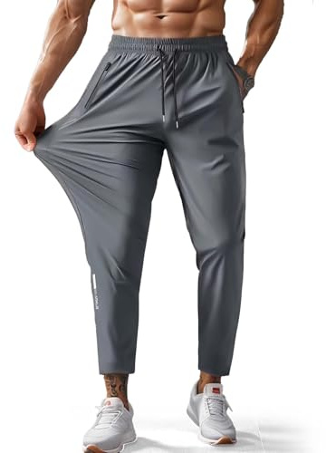 Hidkat Pantalones de senderismo para hombre, de secado rápido, ligeros, pantalones de pesca al aire libre, resistentes al agua, con bolsillos con cremallera