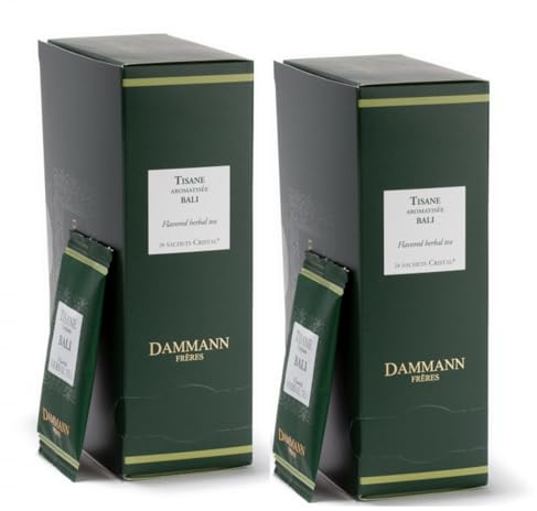 Dammann Frères® | Tisane Herbes et Fruits | Tilleul Pamplemousse Litchi Pêche Rose Verveine - 2 x 24 Filtres | Tisane Fruitée et Florale Sachets Simples Sans Caféine