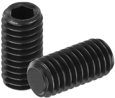 sourcing map 20Pcs Hex Socket Grub Screw, M6x12mm Alloy Steel Head Socket Set Screws Flat Point Grub Bolt for Door Handles, Light Fixture Repair, Black