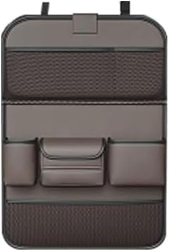 GTALIJHN Car Back Seat Organisers For Toyota Runner Sequoia RAV4 Highlander Urban Cruiser Hilux, Backseat Storage Bag with Foldable Table Tray Travel Waterproof Removable Accessories,large-Brown